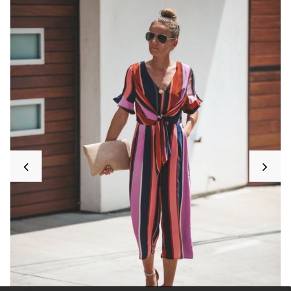 Vici Striped Jumpsuit